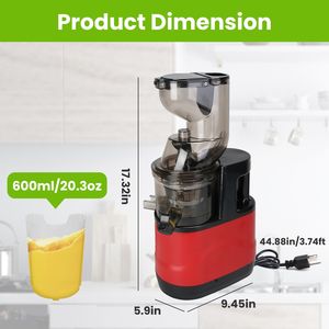 Estrattore di Succo Elettrico a Freddo da 300W per Frutta e Verdura Intera con Funzione Inversa e 2 Contenitori - Product Image 2