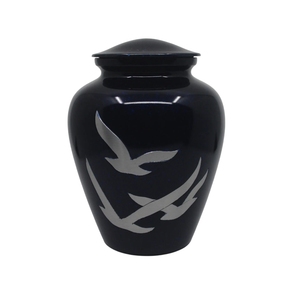 Engraved Praying Hands Metal Cremation Urn for Human Ashes White Aluminium Funeral Urn <b>Large</b> Adult Religious Memorial <b>Jar</b> - Product Image 3
