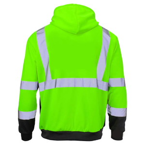 Sweat-shirt de travail haute visibilité réfléchissant avec fermeture éclair, veste polaire fluorescente pour hommes - Product Image 3