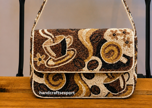 Sac à main de luxe artisanal tendance pour femme, en verre perlé, avec fermeture magnétique robuste et sécurisée - Product Image 6