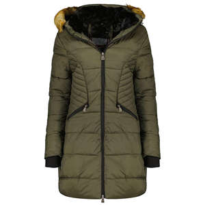 Chaqueta Parka Larga Acolchada de Punto con Capucha y Cremallera para Mujer, Impermeable, Transpirable y Ecológica para Invierno - Product Image 2
