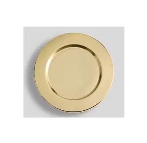 Assiette de présentation en laiton antique, fabriquée à la main en Inde, sous-assiette décorative en métal pour table à manger, hôtel, restaurant, banquet de mariage - Product Image 2