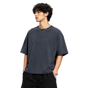 เสื้อยืดทรงบ็อกซี่ผู้ชาย ผ้าฝ้ายพรีเมียม ทรงหลวม แขนสั้น ขายส่ง เสื้อผ้าสตรีทแวร์ รับผลิตแบบ OEM ODM โรงงานผลิตเสื้อผ้าแบรนด์ส่วนตัว - Product Image 5