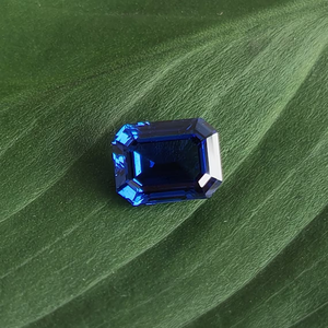 Saphir synthétique en vrac de 9 carats, taille émeraude bleue, idéal pour la fabrication de bijoux – Meilleur prix - Product Image 4
