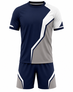 Maillots de football personnalisés imprimés par sublimation, col en V, manches courtes, poches pour uniforme d'équipe/club, fabricant OEM, 100% polyester - Product Image 1