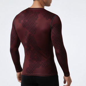 Custom Printed <b>Compression</b> <b>Shirt</b> <b>Men</b> Long Sleeve Workout Gym Wear OEM Manufacturer - Product Image 2