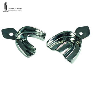 Plateaux d'empreinte dentaire en acier inoxydable de qualité supérieure, perforés et non perforés, pour alginate, supérieurs et inférieurs, certifiés CE - Product Image 3
