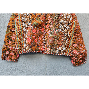 Chaqueta acolchada floral de algodón reversible para mujer, abrigo vintage bohemio estampado, ropa exterior acolchada para otoño, regalo para ella. - Product Image 5