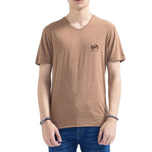 T-shirt col V pour homme, design unique, coupe ample, imprimé, prix de gros, nouvelle arrivée, 100% coton, séchage rapide - Product Image 1