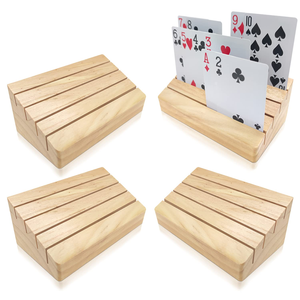 Wood Business <b>Card</b> Storage Stand Engraving Logo Office Supplies Custom Wooden Playing <b>Card</b> Holder Style Playing <b>Card</b> Stand - Product Image 1