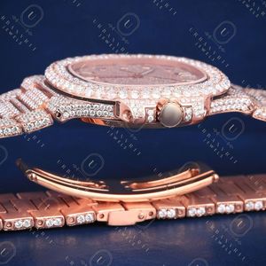 Reloj de Lujo Octagonal con Diamantes, Oro Rosa, Analógico, Cuarzo, Cierre Desplegable, 41 mm, Estilo Lujoso para Mujer - Product Image 5