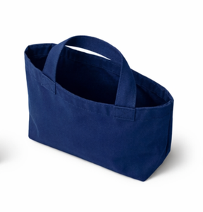Canvas Shopping Tote <b>Bag</b> <b>Medium</b> Size Navy Blue Hand Length Handle Daily Use Style - Product Image 5