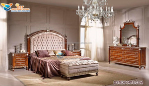 Ensemble de meubles de chambre à coucher victorien blanc de luxe, 5 pièces, en teck, taille Queen - Product Image 6