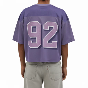 Custom Printing <b>Polyester</b> Oversized <b>T</b>-<b>shirts</b> Boxy Fit Cropped Football Jersey Retro Streetwear Soccer Mesh Men's Short Plus Size - Product Image 4