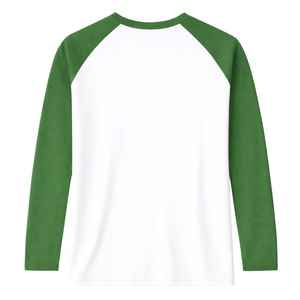 Camiseta blanca de manga larga raglán de la hermandad Iota Phi Lambda, año de fundación 1929, mangas verde esmeralda, ropa con letras griegas, top para mujer - Product Image 6