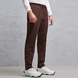 2026 Men's Cotton Sweatpants Elastic Waist Casual Loose Fit With Side Pockets Dark <b>Brown</b> Autumn Wear <b>Jogger</b> Pants For sale - Product Image 4