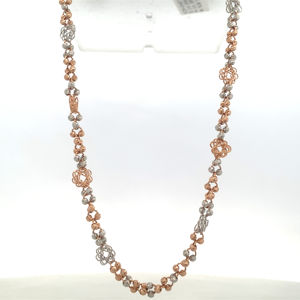 Collar Mala de Oro Rosa de 18K - Cadena Delicada con Múltiples Cuentas para Mujer - Product Image 6