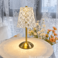 Luxuriöse Kabellose Aufladbare Kristall-LED-Lampe, 3-Farben Stufenlos Dimmbar für Hotel Restaurant Bar, Großhandel OEM Anpassbar