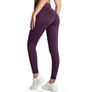 Leggings taille haute couleur unie pour femme, longueur intégrale, extensibles, respirants, pantalon de yoga, vêtements de sport, tricotés sans couture, coupe ajustée - Product Image 5