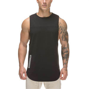 Camisetas sin mangas para hombre, deportivas, transpirables, para correr, con espalda en Y, para culturismo, gimnasio, atléticas, con bolsillo para móvil. - Product Image 2