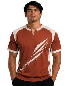 <b>Rust</b> Brown Men Performance T Shirt Short Sleeve Athletic Sports Jersey Quick Dry Breathable Gym Training Custom Team Wear <b>Top</b> - Product Image 1