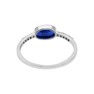 Magnifique bague de fiançailles certifiée IGI pour femmes, saphir bleu naturel, véritable diamant d'appoint, argent massif 925, style bohème - Product Image 2