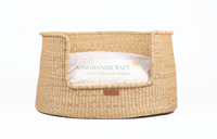 Vente en gros Vietnam de lit en jonc de mer naturel pour animaux de compagnie lit en fibre imperméable respirant personnalisé pour chat et chien accessoires à motif solide