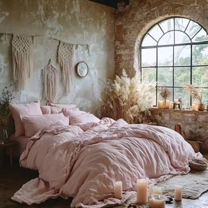 Ensemble de housse de couette en lin français lavé à la pierre, 3 pièces, taille Queen, ensembles de housses de couette personnalisées - Product Image 5