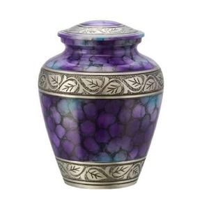 Urna Funeraria de Aluminio Negra Popular para Adultos, con Banda Plateada, Hecha a Mano, Ecológica, Estilo Art Deco, para Cenizas Humanas, 3-4L - Product Image 4