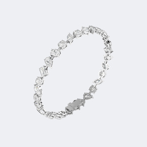 Pulsera de tenis chapada en oro de 18k con 10.050 CTW de diamantes cultivados en laboratorio de formas mixtas, unisex, certificada por OBERON JEWELS - Product Image 6