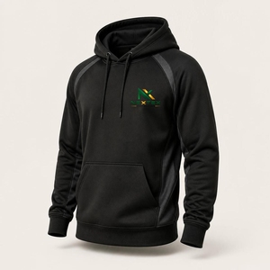 Sudadera con Capucha Negra Personalizada, Estilo Raglán Unisex, con Bolsillo Canguro, para Hombre y Mujer - Product Image 1