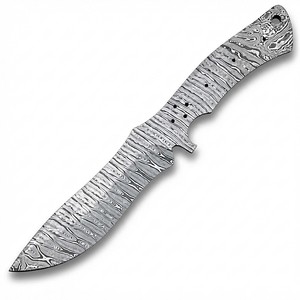 Lame de couteau en acier Damas faite à la main, pleine longueur, pour le dépecage et la chasse, fourniture pour la fabrication de couteaux DIY, vente en gros, directement du fabricant - Product Image 1