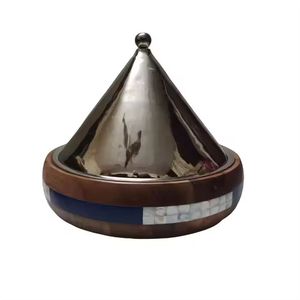 Cacerola de Acero Inoxidable Dorado de Lujo con Base de Madera y Tapa de Cúpula, Olla para Servir Buffet, Vajilla para Catering de Hotel - Product Image 2