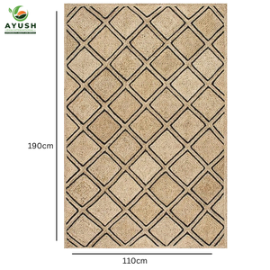 Tapis en jute rectangulaires 200x240cm, isolants, antidérapants, écologiques, fabriqués à la main en fibres de jute tressées, personnalisables pour la maison et le bureau - Product Image 2