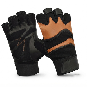 Premium Half Finger Cowskin Leather Fitness <b>Gloves</b> for Weightlifting Gym Training and Sports Performance - Product Image 5