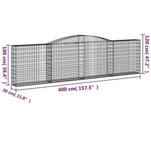 Ensemble de 2 paniers gabions extra longs en fer galvanisé argenté - Product Image 6