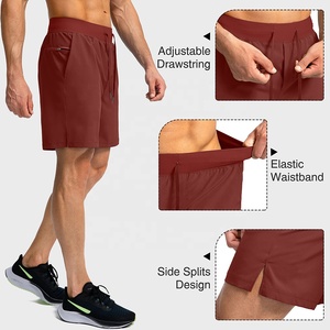 Pantalones cortos para correr cómodos y transpirables para hombre, Cintura elástica de talla grande, secado rápido, ecológico, 100% poliéster - Product Image 5