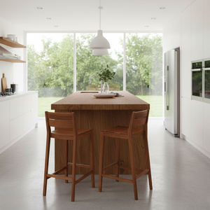 Silla de Bar de Madera de Teca Sólida, Ecológica, Moderna, Duradera, Minimalista, de Alta Calidad, para Barra de Bar, Venta al Por Mayor - Product Image 4