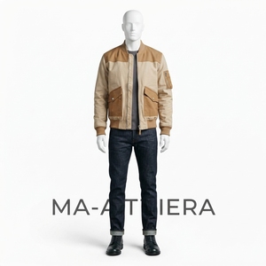 Chaqueta bomber beige marrón para hombre, ropa de calle, chaquetas de invierno para hombre, chaqueta al por mayor para hombre, chaqueta informal de moda. - Product Image 3