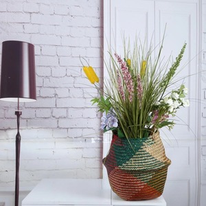 Bungalow Rose Seagrass Decorative <b>Basket</b> Handmade <b>Storage</b> <b>Basket</b> Wholesale eco-friendly Made in Vietnam - Product Image 6