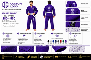 Uniforme de Jiu-Jitsu BJJ con Logotipo Personalizado 100% Algodón, Kimono Unisex para Entrenamiento de Judo, 440g, Elástico, de Secado Rápido, Transpirable y que Absorbe la Humedad - Product Image 6