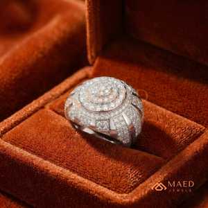 925 Sterling Silver Mens Moissanite Halo Cluster <b>Ring</b> Hip Hop Anillo <b>Iced</b> Out Luxury Jewelry Regalo Hombre - Product Image 2