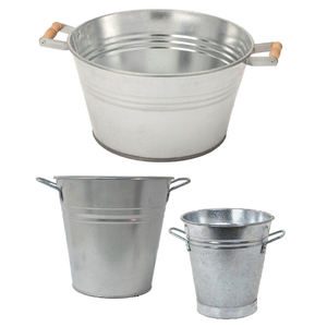 Fabulous Design Galvanized Metal Pail <b>Buckets</b> With Handle Galvanized Steel Pail <b>Buckets</b> For Indoor Outdoor Garden Or Home Decor - Product Image 6
