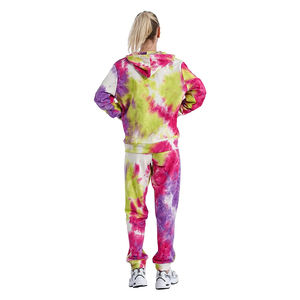 Women's Printed Lightweight Windproof Joggers Hoodie Sweatsuit 2-Piece Tracksuit Set Multi-Color - Product Image 3