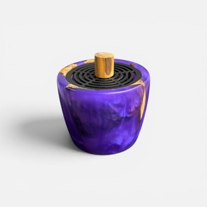 Quemador de Incienso de Madera de Acacia y Resina Epoxi de Estilo Árabe Moderno, Mubkhar Hecho a Mano de Lujo para Oud, Fragancia Árabe - Product Image 4