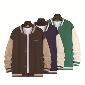 Veste universitaire unisexe verte enduite, décontractée, camouflage, imperméable, mélange polyester-coton, fermeture éclair sur le devant, coupe classique, pour le printemps - Product Image 4