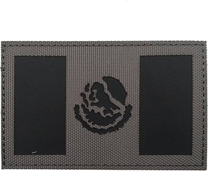 Parche rectangular de tela tejida con diseño bordado de la bandera de México, parche de tela para coser en uniformes y bolsos - Product Image 1