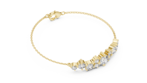 AFFORDABLE 3.0CT LAB GROWN ROUND CUT DIAMOND BRACELET SET 18KT <b>SOLID</b> YELLOW <b>GOLD</b> RHODIUM PLATED for DAILY USE WEDDINGS FOR WOMEN - Product Image 3