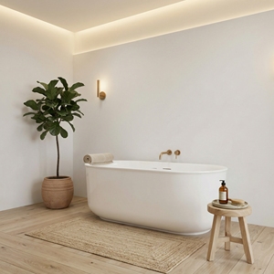 Baignoire autoportante légère, facile à installer, FW-3303, baignoire autoportante moderne en acrylique durable pour salle de bain - Product Image 2