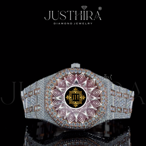 Hot Sale Stainless Steel Antique Luxury Two Tone Watch for Mens with Moissanite Diamond Fashion Shiny Stone Competitive Price - Product Image 4